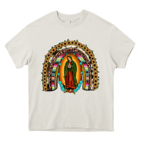 Cream our lady of guadalupe rainbow Heavy Core Tee - JahusDesignShop