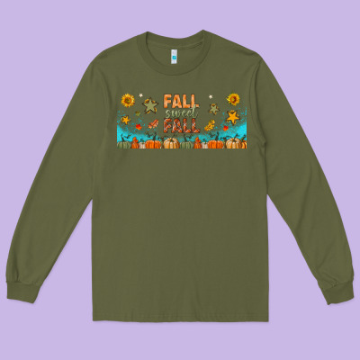 Fall Sweet Fall Libbey Glass Long Sleeve Tee Designed By Bundleandbundleshop