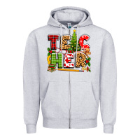 Heather Grey teacher christmas Zipper Hoodie - texasbilliewilder