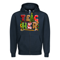 Navy teacher christmas Zipper Hoodie - texasbilliewilder