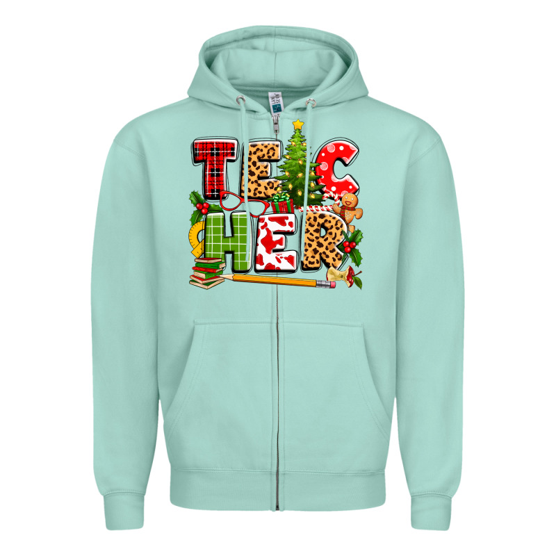 Teacher Christmas Zipper Hoodie by texasbilliewilder | Teevron