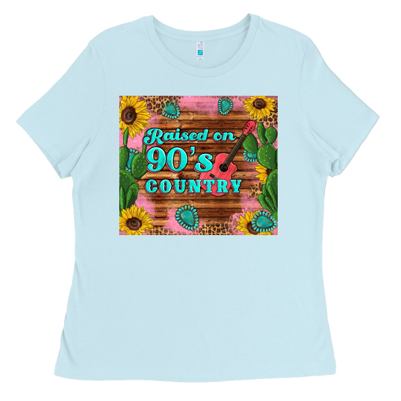 Raised 90's Country Guitar Cactus Sunflower's Ladies Tee by Artiststas | Teevron