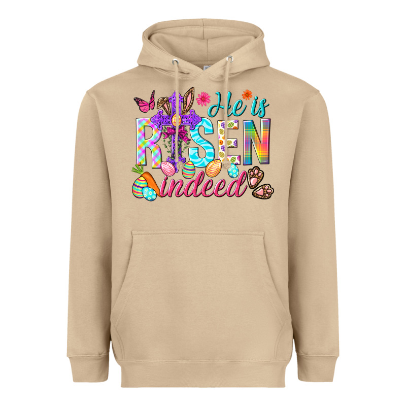 He Is Risen Indeed Happy Easter Day Heavyweight Hoodie by HowdyJamesFarm | Teevron