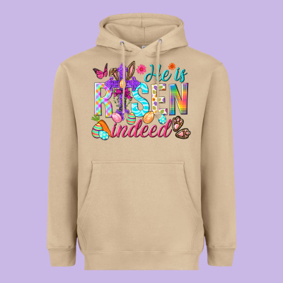 He Is Risen Indeed Happy Easter Day Heavyweight Hoodie Designed By Howdyjamesfarm