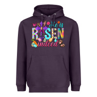 Plum He is risen indeed Happy Easter Day Heavyweight Hoodie - HowdyJamesFarm