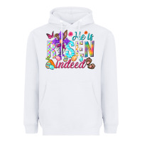 White He is risen indeed Happy Easter Day Heavyweight Hoodie - HowdyJamesFarm