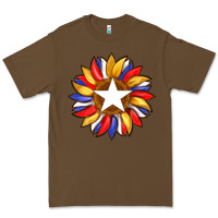 Cacao american flag and sunflower with star Premium Tee - Artiststas