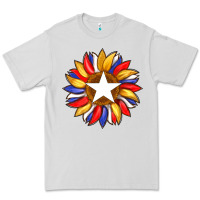 Dove Grey american flag and sunflower with star Premium Tee - Artiststas
