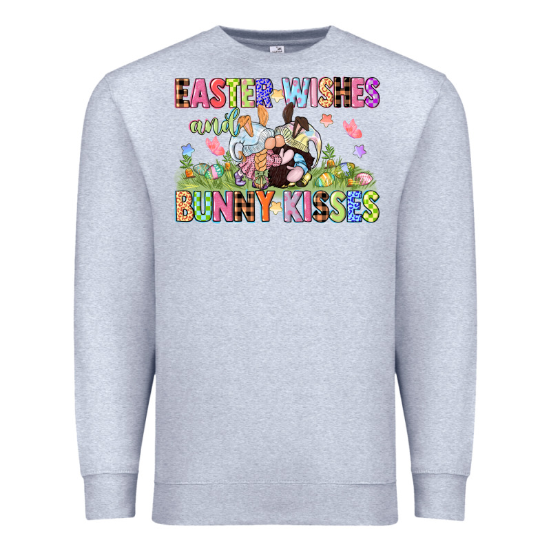 Easter Wishes And Bunny Kisses Easter Gnomies  Eas Premium Sweatshirt by CowGirlArtShop | Teevron