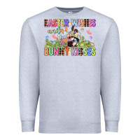Heather Grey Easter wishes and bunny kisses Easter gnomies  Eas Premium Sweatshirt - CowGirlArtShop