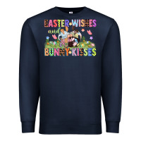 Navy Easter wishes and bunny kisses Easter gnomies  Eas Premium Sweatshirt - CowGirlArtShop