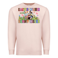 Pale Pink Easter wishes and bunny kisses Easter gnomies  Eas Premium Sweatshirt - CowGirlArtShop