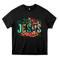 Black all my hope is in jesus Heavy Core Tee - Jasminsmagicworld