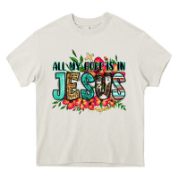 Cream all my hope is in jesus Heavy Core Tee - Jasminsmagicworld
