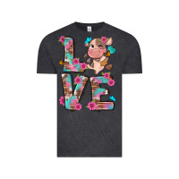 Vintage Black love little cute cow Vintage Tee - NancyCooperArtShop