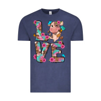 Vintage Denim love little cute cow Vintage Tee - NancyCooperArtShop