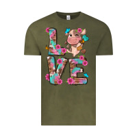 Vintage Olive love little cute cow Vintage Tee - NancyCooperArtShop