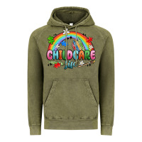 Vintage Olive childcare life Vintage Hoodie - MaliasSmallBusiness