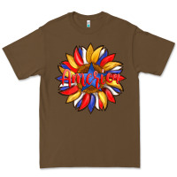 America With American Flag Colors And Sunflower With Star Premium Tee | Teevron