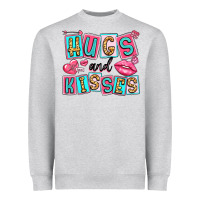 Heather Grey hugs and kisses Heavyweight Sweatshirt - LillyAllenDesigns