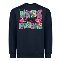 Navy hugs and kisses Heavyweight Sweatshirt - LillyAllenDesigns