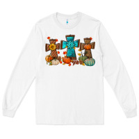 White fall tree cross Long Sleeve Tee - BundleAndBundleShop
