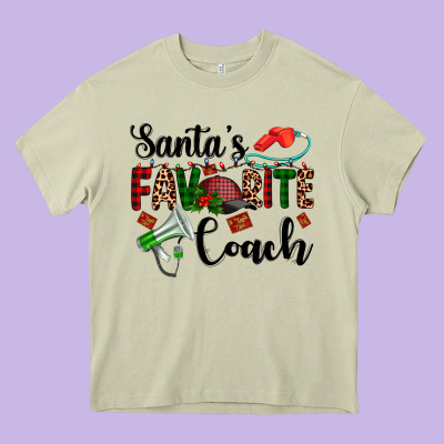 Santa's Favorite Coach Heavy Core Tee Designed By Adodesignshop
