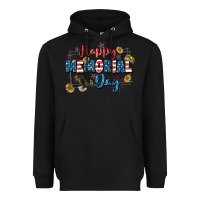 Black Happy memorial day 4th of july Heavyweight Hoodie - CowGirlArtShop