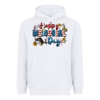 White Happy memorial day 4th of july Heavyweight Hoodie - CowGirlArtShop