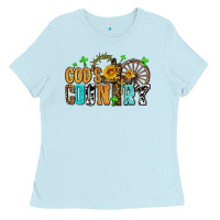 Baby Blue gods country Ladies Tee - AdoDesignShop