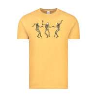 Vintage Mustard dancing skeletons Vintage Tee - MaliasSmallBusiness