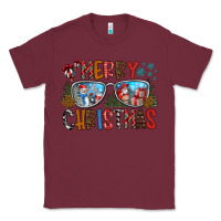 Burgundy merry christmas Classic Tee - CowhideDigitalArt