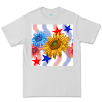 Dove Grey patriotic sunflowers Premium Tee - BundleAndBundleShop
