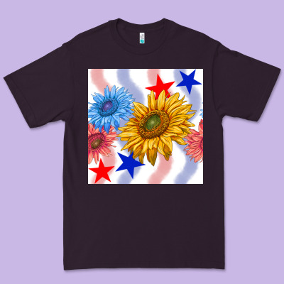 Patriotic Sunflowers Premium Tee Designed By Bundleandbundleshop