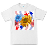 White patriotic sunflowers Premium Tee - BundleAndBundleShop