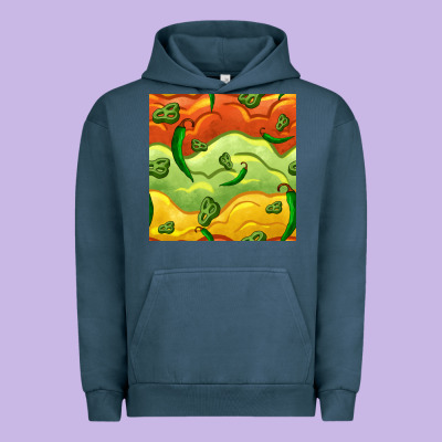 Mexican Sauce And Jalapeno Seamless Pattern Urban Hoodie Designed By Bundleandbundleshop