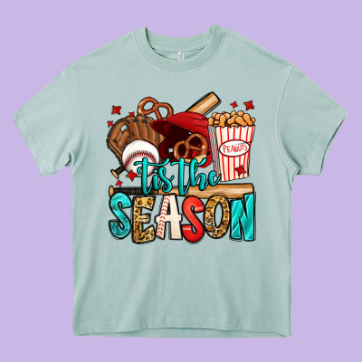 'tis The Season Baseball Game Heavy Core Tee Designed By Jasminsmagicworld