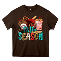 Chocolate Brown 'tis the season baseball game Heavy Core Tee - Jasminsmagicworld