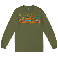 Army Green hello pumpkin season libbey glass Long Sleeve Tee - BundleAndBundleShop