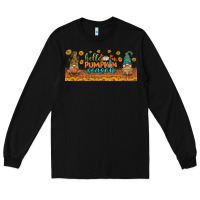 Black hello pumpkin season libbey glass Long Sleeve Tee - BundleAndBundleShop