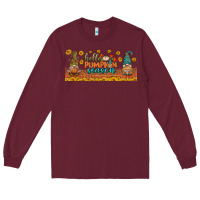 Burgundy hello pumpkin season libbey glass Long Sleeve Tee - BundleAndBundleShop