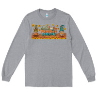 Heather Grey hello pumpkin season libbey glass Long Sleeve Tee - BundleAndBundleShop