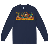 Navy hello pumpkin season libbey glass Long Sleeve Tee - BundleAndBundleShop