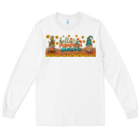 White hello pumpkin season libbey glass Long Sleeve Tee - BundleAndBundleShop