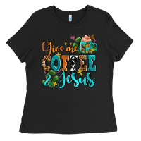 Black gıve me coffee and jesus Ladies Tee - AdoDesignShop