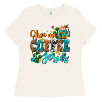 Gıve Me Coffee And Jesus Ladies Tee | Teevron