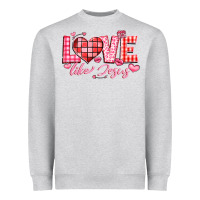 Heather Grey love like jesus la Heavyweight Sweatshirt - LillyAllenDesigns