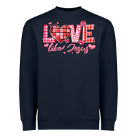 Navy love like jesus la Heavyweight Sweatshirt - LillyAllenDesigns