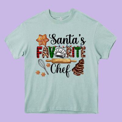 Santa's Favorite Chef Heavy Core Tee Designed By Adodesignshop