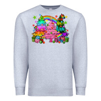 Heather Grey pride christmas trees Premium Sweatshirt - HowdyJamesFarm